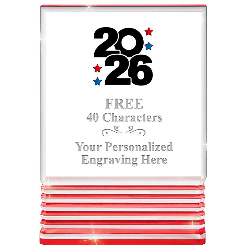 3.5"x5"RED ROCKWELL ACRYLIC