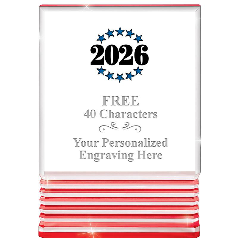 3.5"x5"RED ROCKWELL ACRYLIC