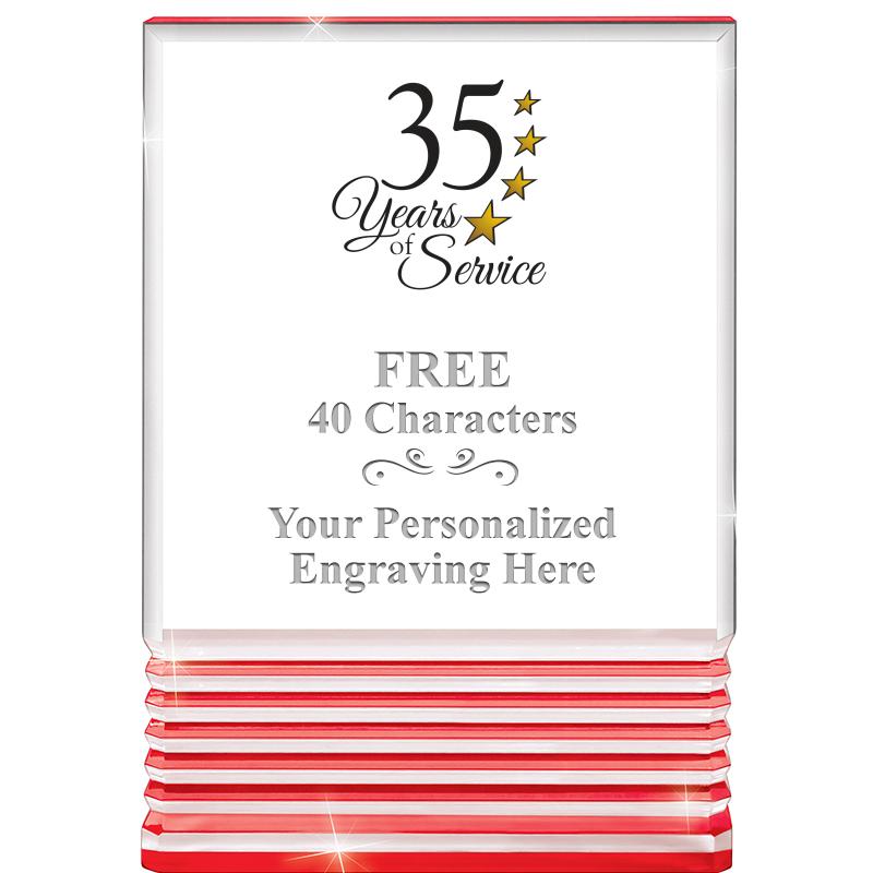 3.5"x5"RED ROCKWELL ACRYLIC