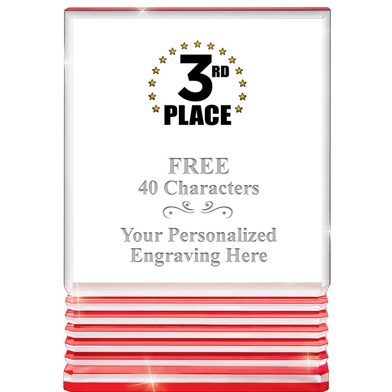 3.5"x5"RED ROCKWELL ACRYLIC