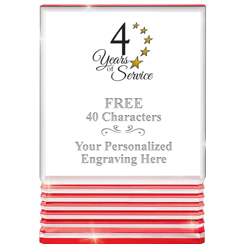 3.5"x5"RED ROCKWELL ACRYLIC