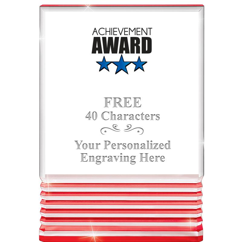 3.5"x5"RED ROCKWELL ACRYLIC