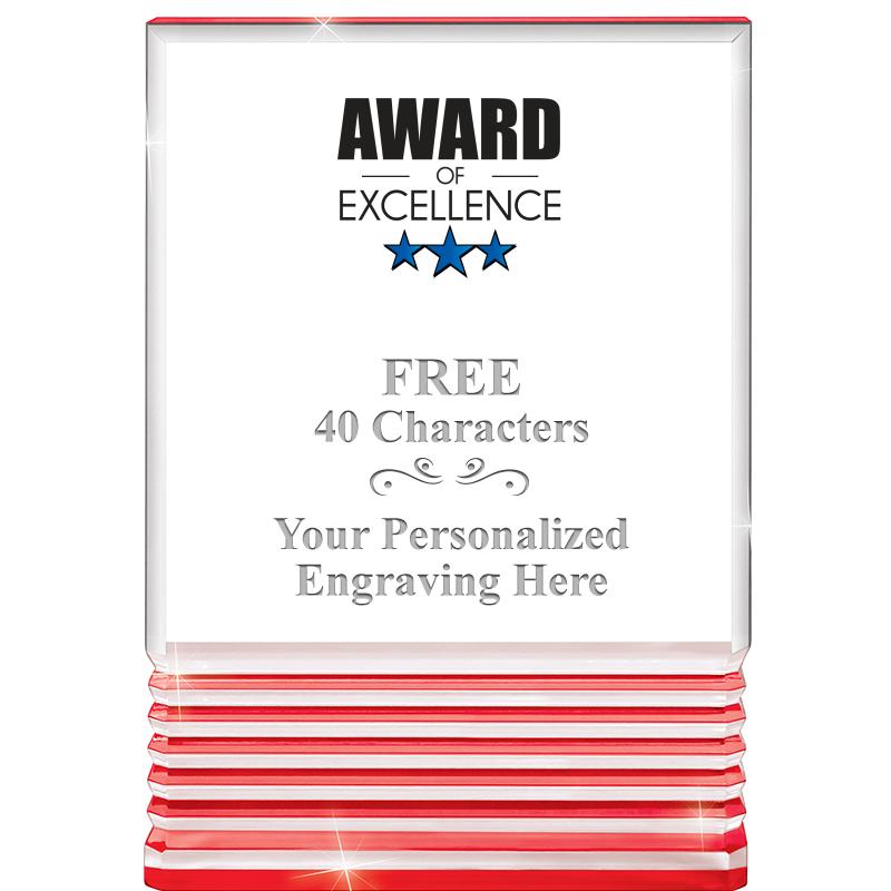 3.5"x5"RED ROCKWELL ACRYLIC