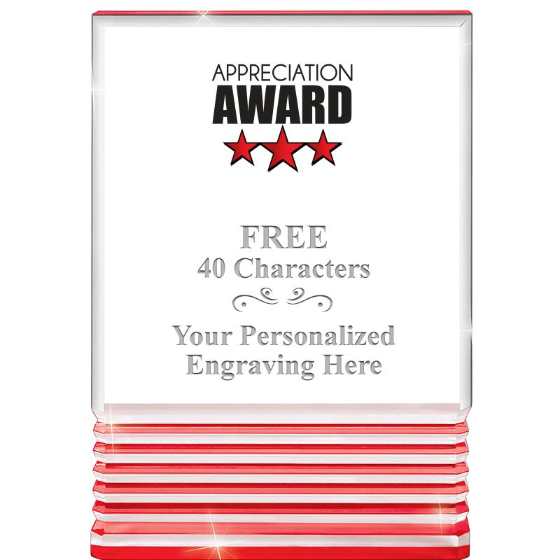 3.5"x5"RED ROCKWELL ACRYLIC