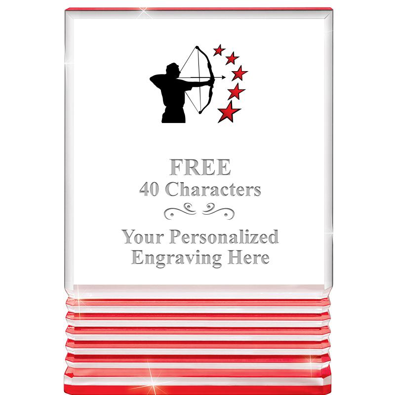 3.5"x5"RED ROCKWELL ACRYLIC