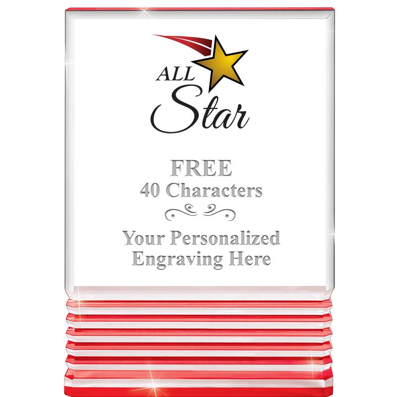 3.5"x5"RED ROCKWELL ACRYLIC