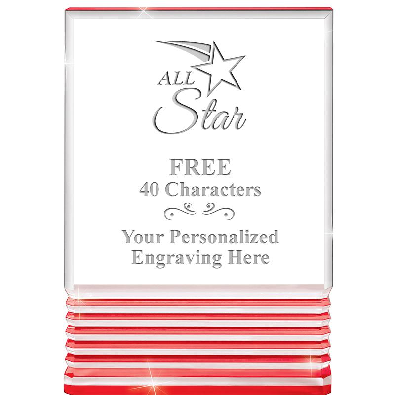 3.5"x5"RED ROCKWELL ACRYLIC