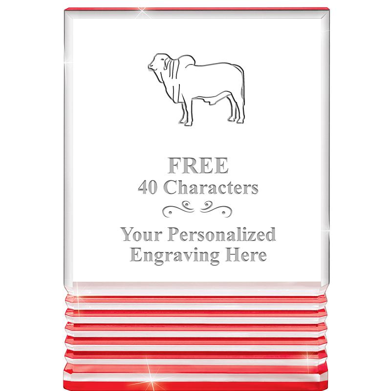 3.5"x5"RED ROCKWELL ACRYLIC