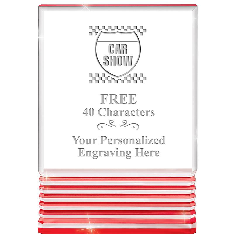 3.5"x5"RED ROCKWELL ACRYLIC