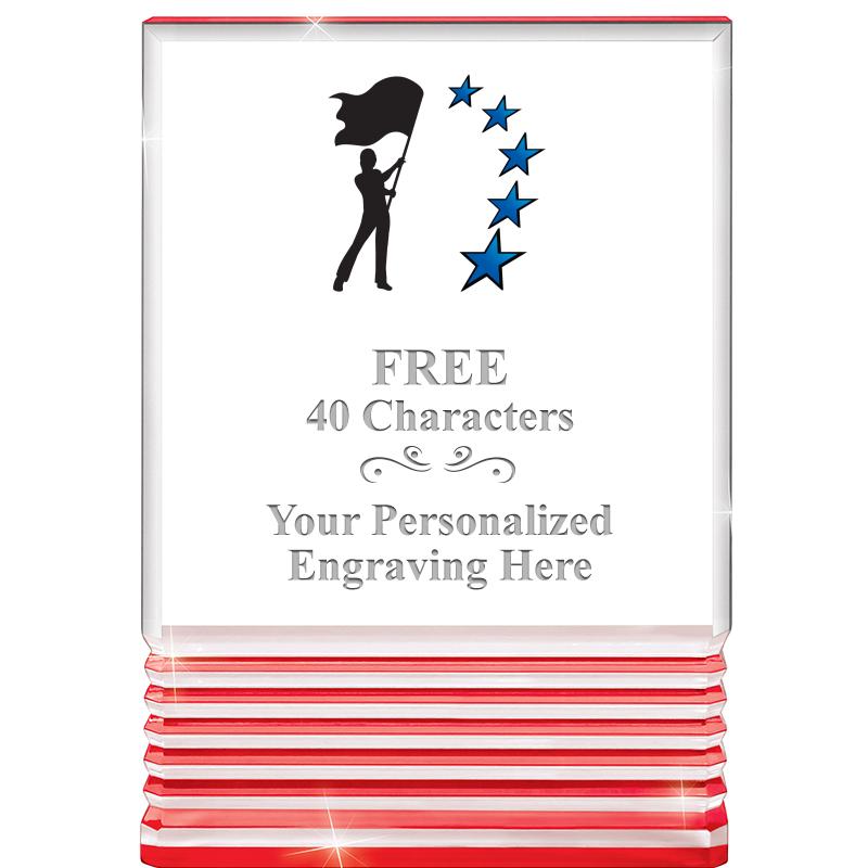 3.5"x5"RED ROCKWELL ACRYLIC