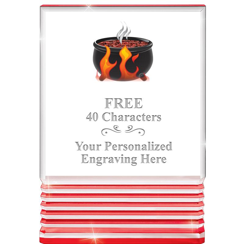 3.5"x5"RED ROCKWELL ACRYLIC