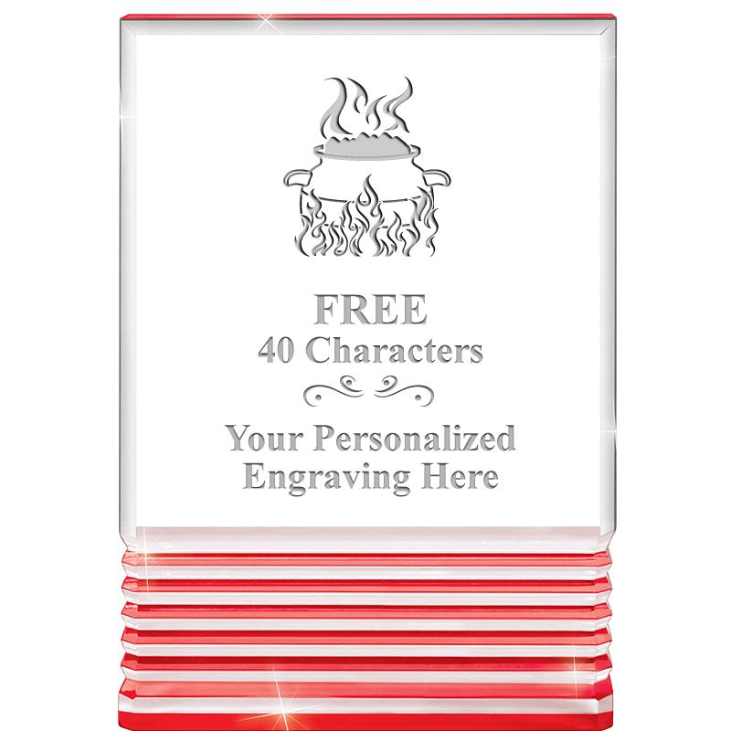 3.5"x5"RED ROCKWELL ACRYLIC