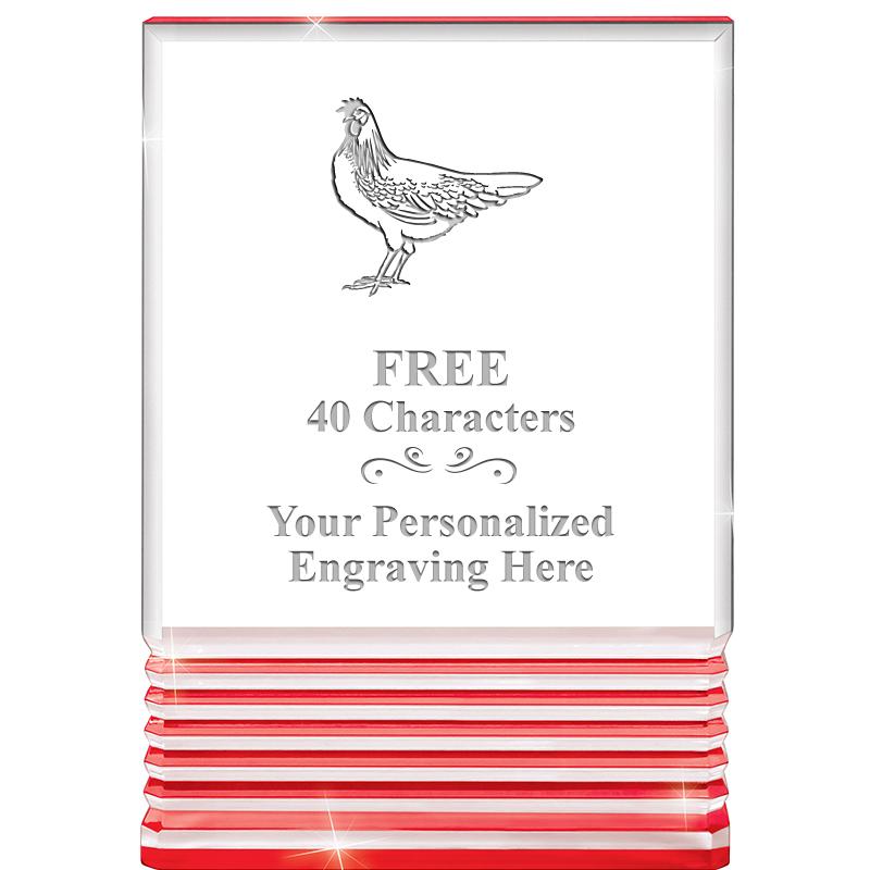 3.5"x5"RED ROCKWELL ACRYLIC