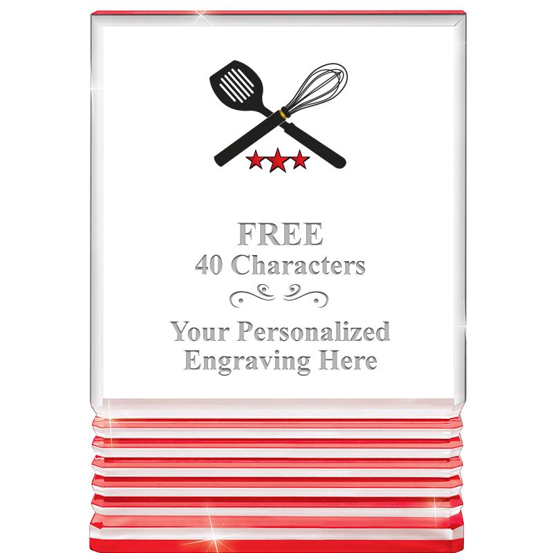 3.5"x5"RED ROCKWELL ACRYLIC