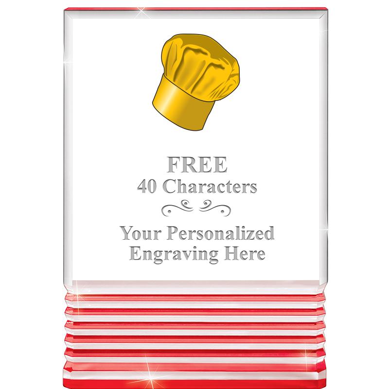 3.5"x5"RED ROCKWELL ACRYLIC