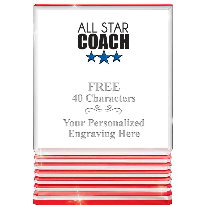 3.5"x5"RED ROCKWELL ACRYLIC