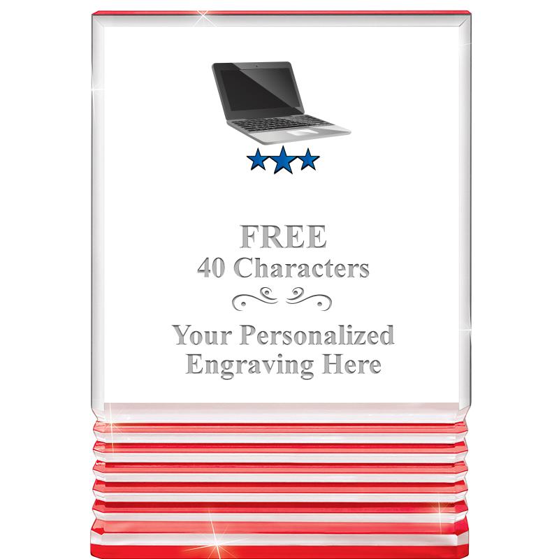 3.5"x5"RED ROCKWELL ACRYLIC