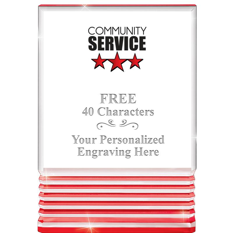 3.5"x5"RED ROCKWELL ACRYLIC