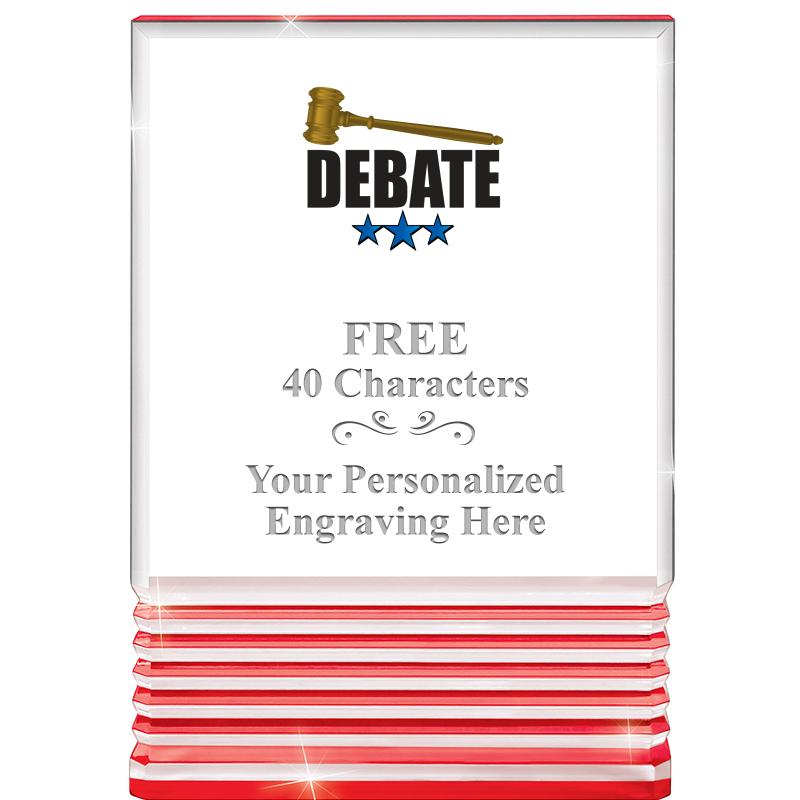 3.5"x5"RED ROCKWELL ACRYLIC