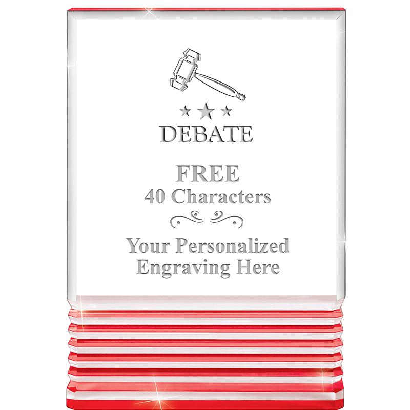 3.5"x5"RED ROCKWELL ACRYLIC