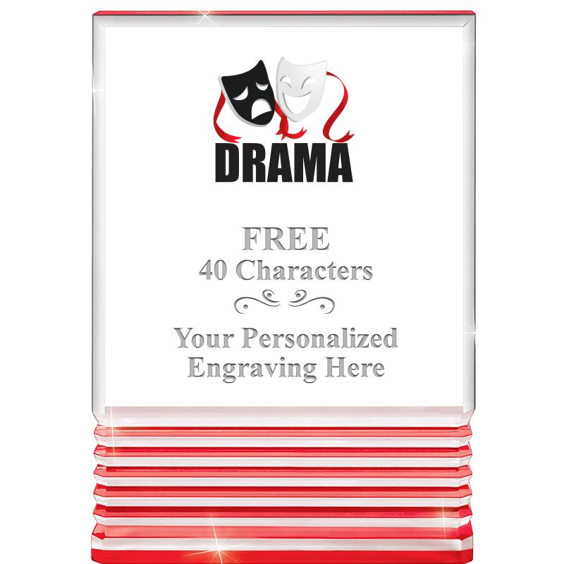 3.5"x5"RED ROCKWELL ACRYLIC