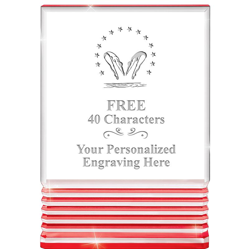 3.5"x5"RED ROCKWELL ACRYLIC