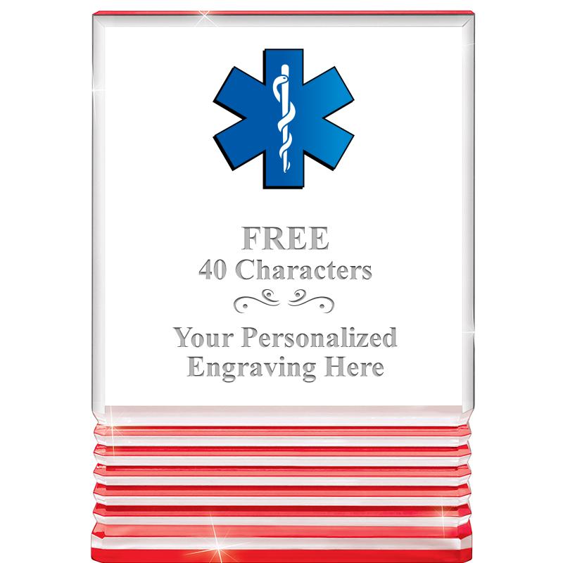 3.5"x5"RED ROCKWELL ACRYLIC