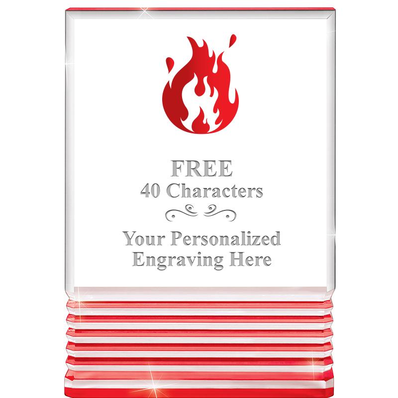 3.5"x5"RED ROCKWELL ACRYLIC