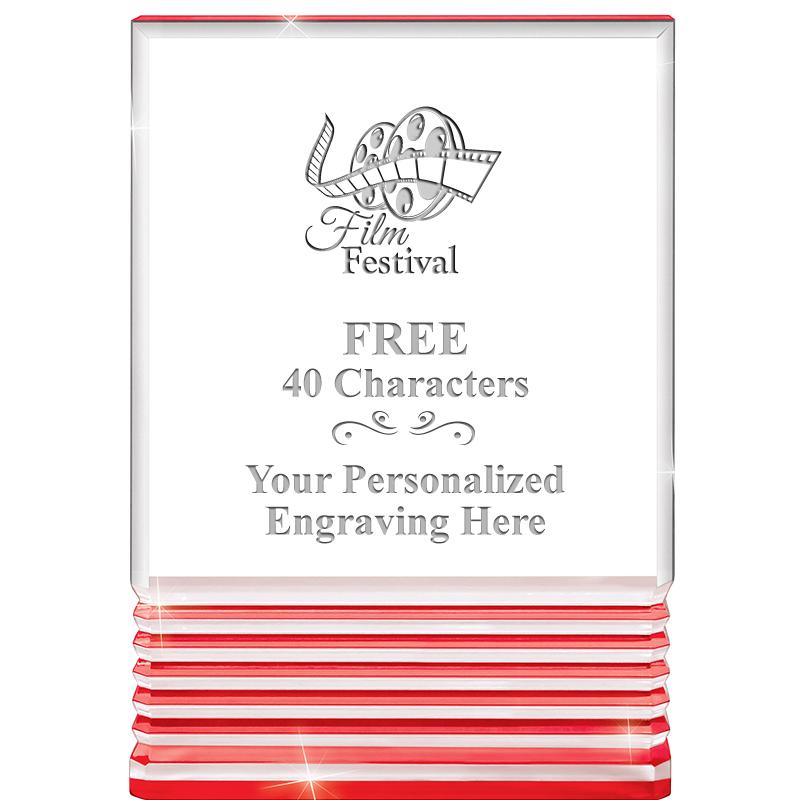 3.5"x5"RED ROCKWELL ACRYLIC