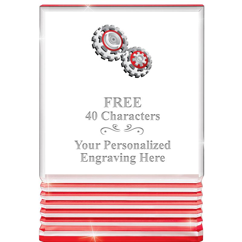 3.5"x5"RED ROCKWELL ACRYLIC