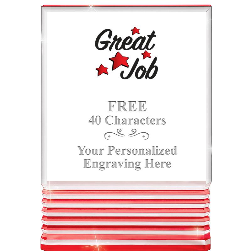 3.5"x5"RED ROCKWELL ACRYLIC