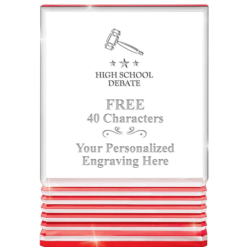 3.5"x5"RED ROCKWELL ACRYLIC