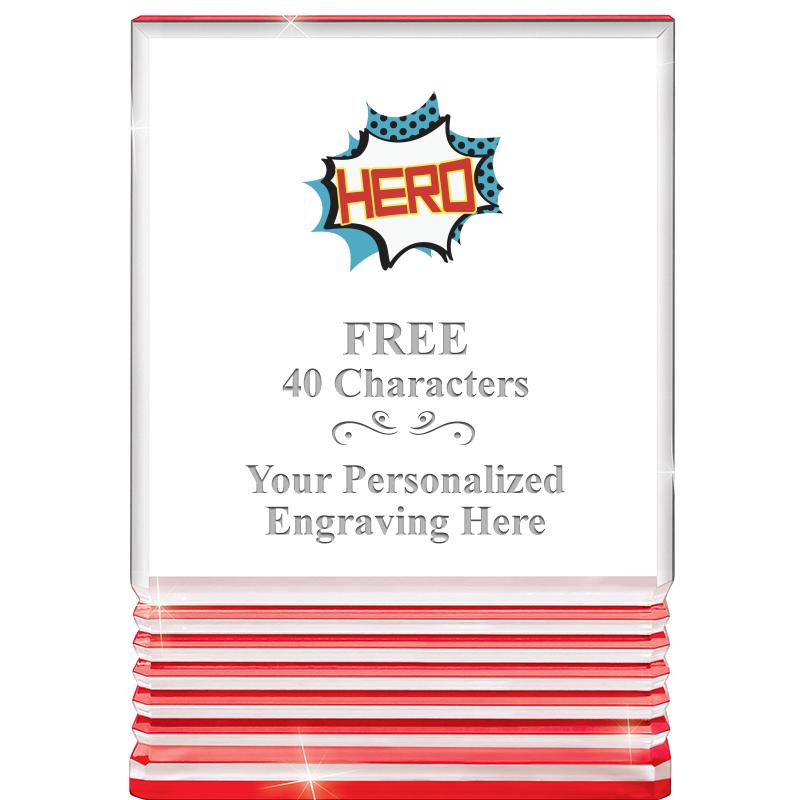 3.5"x5"RED ROCKWELL ACRYLIC