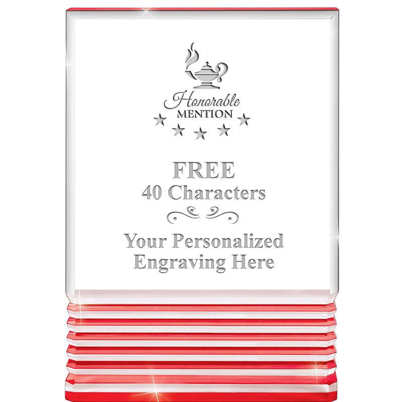 3.5"x5"RED ROCKWELL ACRYLIC