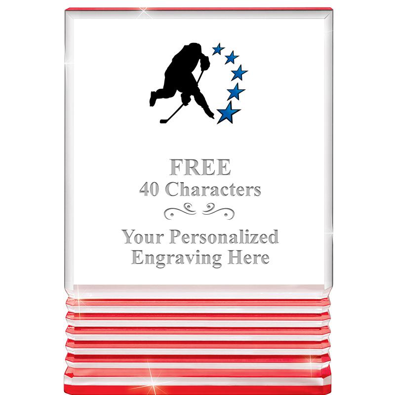 3.5"x5"RED ROCKWELL ACRYLIC