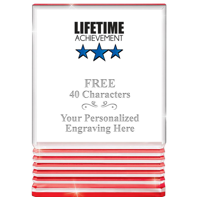 3.5"x5"RED ROCKWELL ACRYLIC