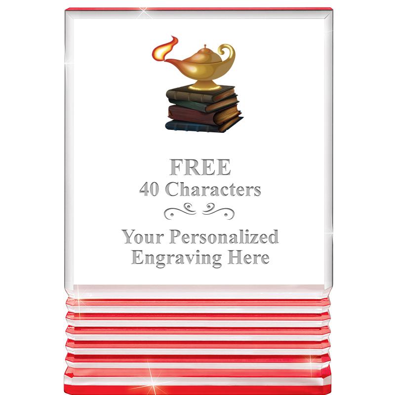 3.5"x5"RED ROCKWELL ACRYLIC