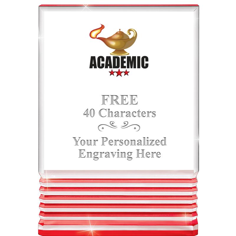 3.5"x5"RED ROCKWELL ACRYLIC