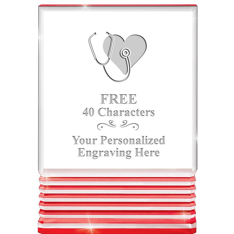 3.5"x5"RED ROCKWELL ACRYLIC