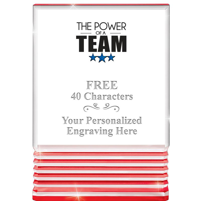 3.5"x5"RED ROCKWELL ACRYLIC