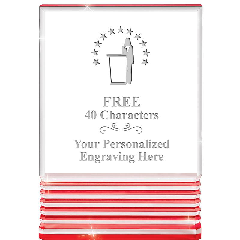 3.5"x5"RED ROCKWELL ACRYLIC