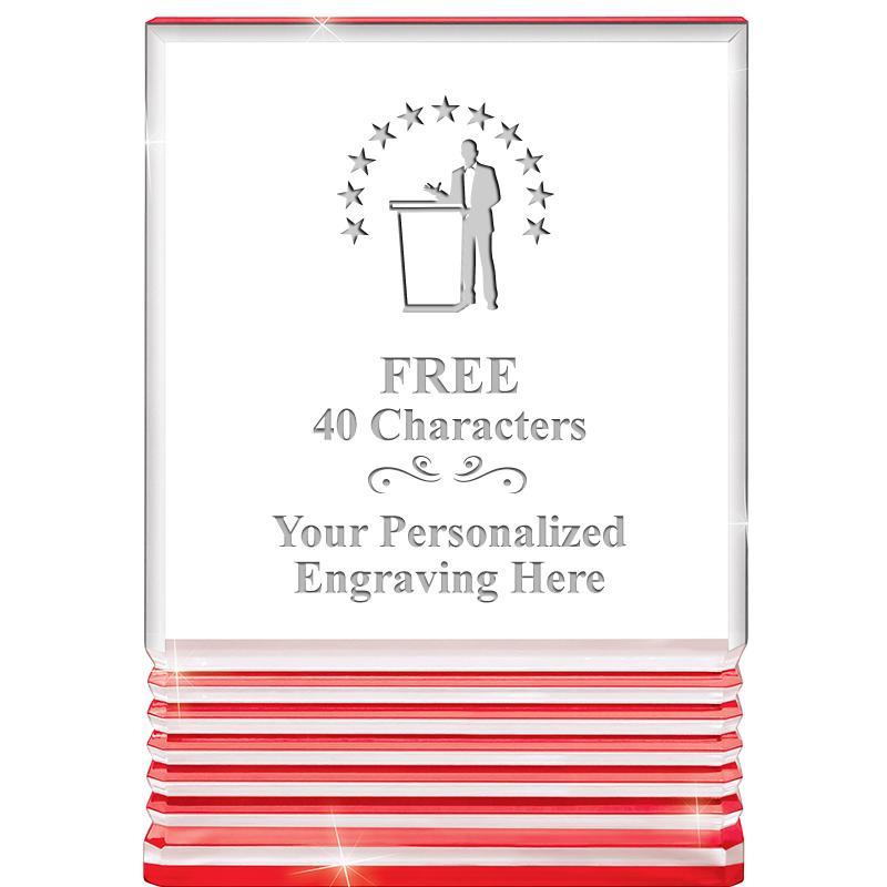 3.5"x5"RED ROCKWELL ACRYLIC