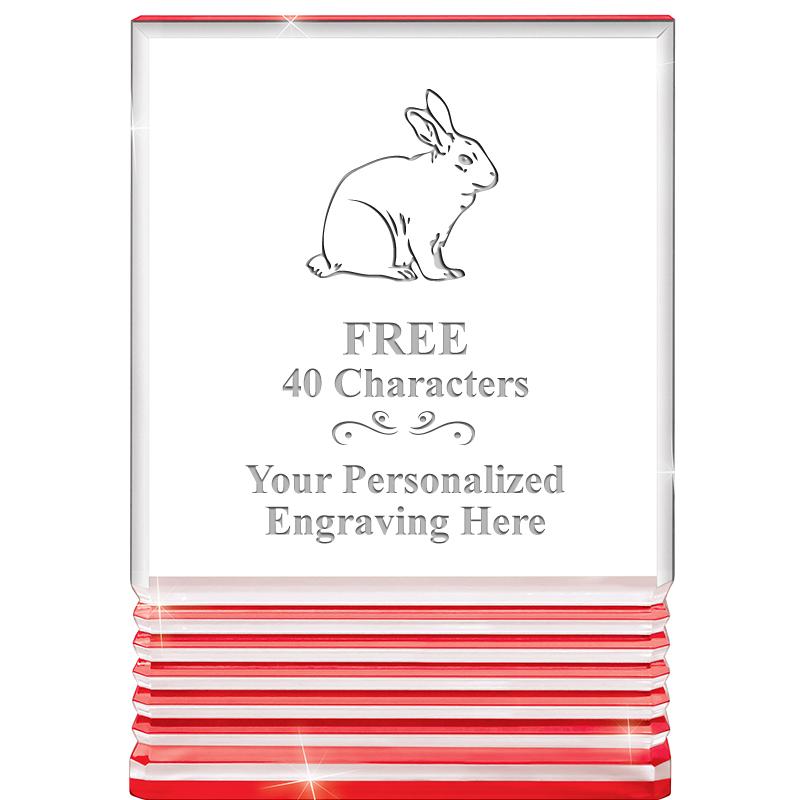 3.5"x5"RED ROCKWELL ACRYLIC