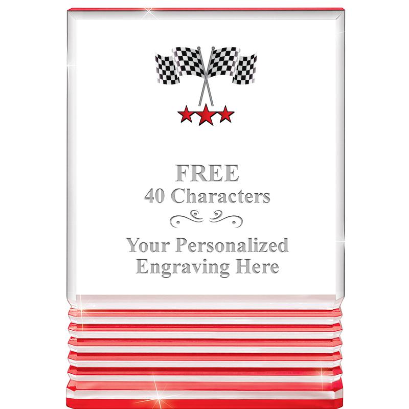 3.5"x5"RED ROCKWELL ACRYLIC