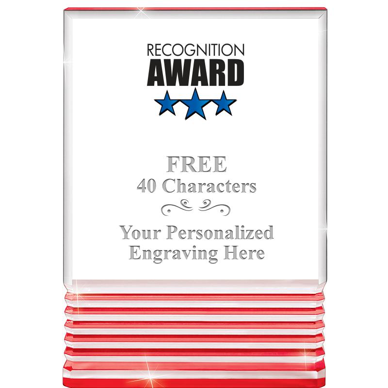 3.5"x5"RED ROCKWELL ACRYLIC