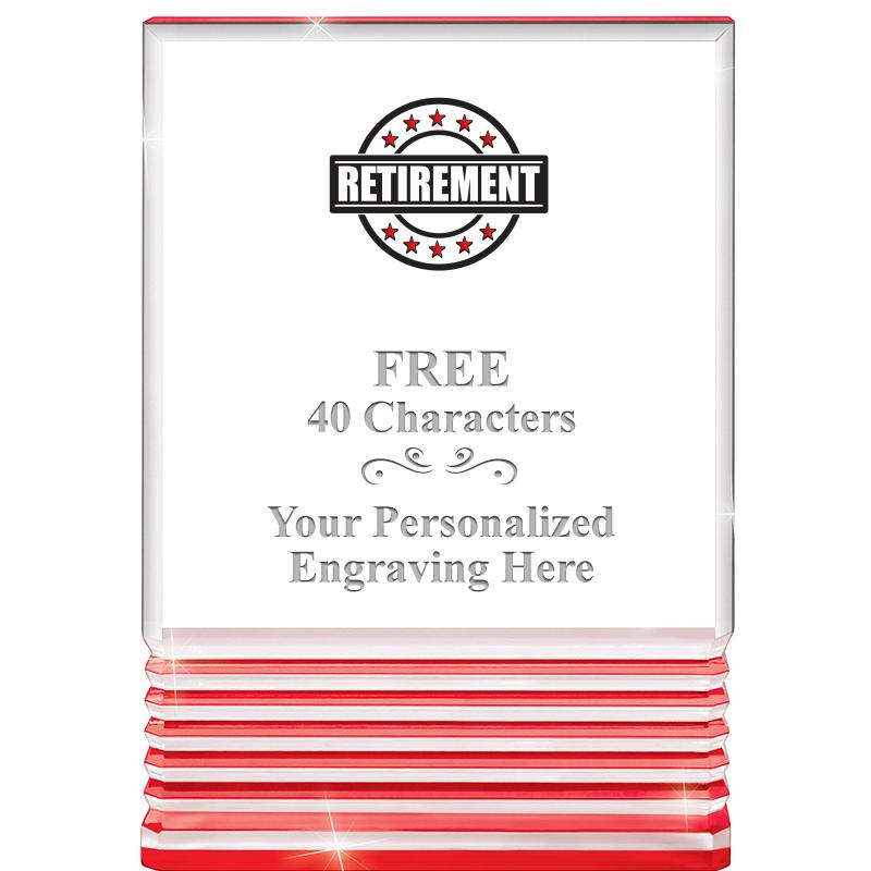 3.5"x5"RED ROCKWELL ACRYLIC