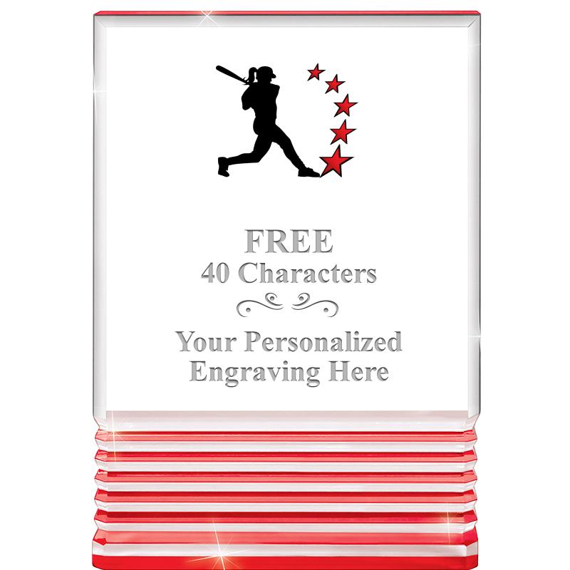 3.5"x5"RED ROCKWELL ACRYLIC