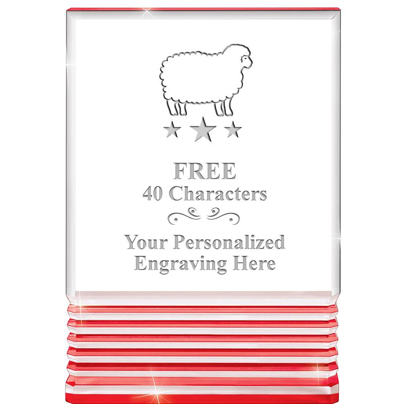 3.5"x5"RED ROCKWELL ACRYLIC