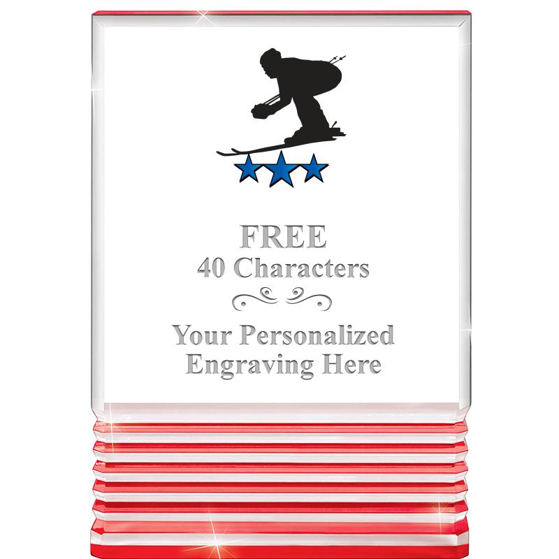 3.5"x5"RED ROCKWELL ACRYLIC