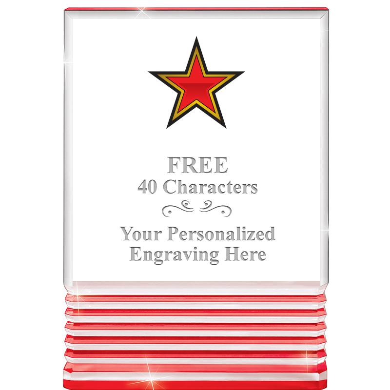 3.5"x5"RED ROCKWELL ACRYLIC